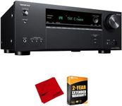 Onkyo TX-NR6100 7.2-Channel THX Certified AV Receiver Bundle with 2 YR CPS Enhanced Protection Pack and Deco Gear 6 x 6 inch Microfiber Cleaning Cloth