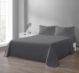 Micropuff Queen Size Flat Sheet Only (90 x 102) – Soft and Comfortable Microfiber Flat Sheet – Shrinkage and Fade Resistant – Wrinkle Free Flat Sheet Only – Durable and Easy to Wash