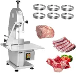 1500W Electric Bone Saw Machine, Meat Bandsaw for Butchering, Thickness Range 0.8-5.9 Inch, 20x15 Inch Table Sawing for Cutting Chops, Frozen Meat, Fresh Bone Meat, Equipped with 6 Saw Blades…