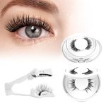 Magnetic Eyelashes with Applicator, Higu clace 2 Pairs Magnetic Lashes with Clamp, Reusable Magnetic Eye Lashes Natural Look, No Glue Needed lashes magnetic without eyeliner (Style AB NEW)