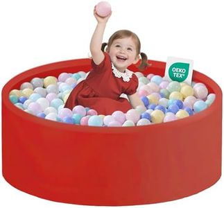 Zedachica Ball Pit for Toddlers 35.43''x11.81 Baby Ball Pits Soft Memory Foam Ball Pits Round Kids Ball Pools Indoor Kids Play Ball Pool Ideal Gift for Girls and Boys (Red, NO Balls)