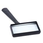 Mengshen Handheld Rectangular Reading Magnifier 5X Plastic Handle 100x50mm(3.94x1.97inch) Magnifying Glass Browsing Books Documents Newspapers Brochures Small Fonts Jewelry Identification UC34