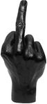 Vertical Middle Finger Hand Gesture Desk Creative Statues, Personality Finger Gifts for Mannequin Jewelry Display Holder for Friends Family, Shop, Home Office Playroo Decoration (Black-B)