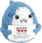AicooFest Gifts for Mom Mothers Day, Mom Birthday Gifts, from Daughter Son, I Love You Mommy Presents, Unique Emotional Positive Crochet Shark Gift for Mommy Mother in Law Bonus Step Mother