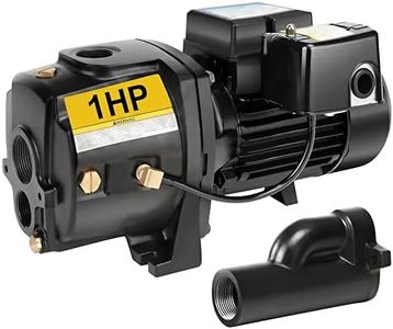 Acquaer 1HP Shallow/Deep Well Jet Pump, Cast Iron Convertible Pump with Ejector Kit, Well Depth Up to 25ft or 90ft, 115V/230V Dual Voltage, Automatic Pressure Switch