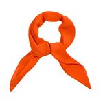 WESTEND CHOICE Square Chiffon Scarves Women Plain Neck Scarf 50s Retro lightweight Bandana Wrap Square women's scarves 65 x 65 cm (Orange)