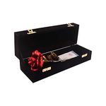 Lavanaya Silver®-Red Rose Gold Artificial Flower with Black Velvet Box for Him, Her, Girlfriend, Boyfriend, Husband, Wife, Sister, Mother