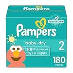 Diapers Size 2, 180 count - Pampers Baby Dry Disposable Diapers