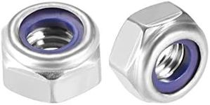 uxcell Hex Lock Nuts - M6 x 1mm Stainless Steel Nylon Insert Self-Locking Nuts for Fasteners, 20Pcs Silver Tone