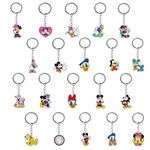 20 Pieces Anime Key Chain, Minnie M-ouse Key Fob Key Fob Key Chain Key Ring for Children, Mickey Children's Birthday Party Gift for Boys and Girls