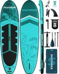 Skatinger 11'x34'' Extra Wide Inflatable Paddle Board, Up to 420lbs Paddle Boards for Adults, Stable Stand Up Paddle Board for 2 People/Family, Wide Stable Design, Paddle, Shoulder Strap