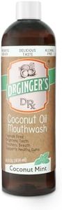 Dr. Ginger's Coconut Oil Mouthwash, Fluoride Free, Alcohol Free & Dye Free, Coconut Mint, Organic Coconut Oil + Xylitol + Aloe, Freshens Breath in 2 Minutes, 14 fl oz