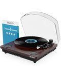 Vinyl Record Player with Bluetooth In & Out | Premium Cartridge | USB Recording | AUX Input and RCA Output | In-built Stereo Speakers | Slipmat Included | MAJORITY Moto (Walnut)