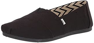 TOMS 10017716BLACKUS9 Recycled Cotton Canvas Womens Alpargata Black US9