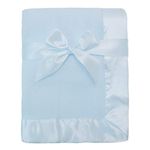 American Baby Company Fleece Blanket with Satin Trim, Blue