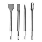 4Pcs SDS-Plus Rotary Hammer Chisel Set - 1 Point Chisel & 1 20mm Flat Chisel & 1 40mm Flat Chisel & 1 21mm Scaling Chisel - Carbide Drill Bit Set for Concrete Brick Masonry, with Storage Case