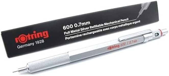 rOtring 600 Premium Mechanical Pencil | 0.7mm | Silver Metal Barrel | Non-Slip Knurled Grip | Hexagonal Barrel | Gift Boxed