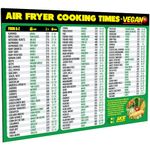 Air Fryer Cheat Sheet Magnet, Vegan Edition - Air Fryer Cooking Times Chart for 100 Vegan Food Items - Magnetic Air Fryer Guide for Vegan Cookbooks and Recipes - Plant Based Diet Air Fryer Accessories