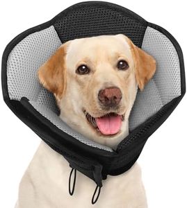 AOFITEE Dog Cone - Soft Cone for Dogs After Surgery, Comfy Cones for Large Dogs to Stop Licking, Adjustable Soft Dog Cone Collar, Elizabethan Pet E-Collar for Wound Healing, Black Large