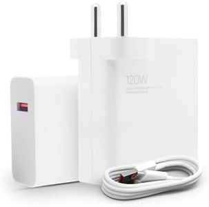 Mi Xiaomi Original 120W Hyper Charge Adapter with 6A Cable - Fast Charging for Mobile, Laptop & MacBook with 20 Safety certifications | Universal Compatibility | Efficient Power Delivery (White)
