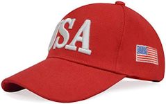 DISHIXIAO Adjustable Baseball Hat American Flag USA Baseball Cap Unisex Red