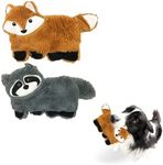 Durable Crinkle Squeaky Dog Toys (2-Pack) - Tough, No-Stuffing Puppy Chew Toys for Aggressive Chewers - Interactive Tug of War Dog Toys