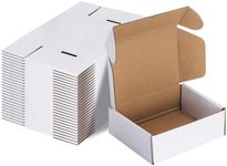 MEBRUDY 6x4x2 Inches Shipping Boxes Pack of 25, White Small Corrugated Cardboard Box for Mailing Packing Literature Mailer