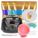 Charmonic Wax Warmer, 2024 Upgrade Digital Waxing Kit with Silicone Pot & 500g Hard Wax Beads for Whole Body Brazilian Bikini Legs Armpit Nose Hair Removal, Hot Wax Machine with All Waxing Accessories