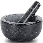 Tera Mortar and Pestle Set Natural Marble Grinder Spice Herb Grinder Pill Crusher Large Size 5.5in