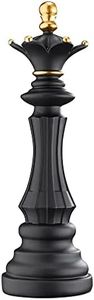 Navaris Ajedrez de Adorno - Figura de Ajedrez de Reina Decorativo - Idea de Regalo Amantes del Ajedrez - Piezas Ajedrez de Decoración - Negro y Dorado