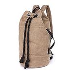 LOSMILE Canvas Travel Duffles,Holdall Travel Bags Overnight Weekend Bags Carry On Shoulder Tote Bag Rucksack Luggage.（L-BROWN）