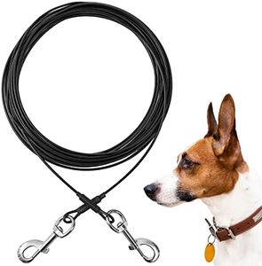 Mi Metty Tie Out Cable for Dogs,10FT Dog Leads,Heavy Duty Dog Tie Out Cable for Large Dogs Up to 125lbs,Durable Dog Runner Tether Line for Outdoor,Yard