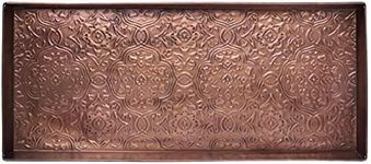 HF by LT Seville Pattern Metal Boot Storage Tray, 30 x 13 inches, Antique Copper Finish