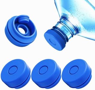 【Upgraded】Morsatie No Spill 3 & 5 Gallon Water Jug Caps Reusable, Leak proof & No Pop-Off Food Grade Silicone Press on Lids for 55mm Standard/Screw/Crown Top Water Bottles Pump Dispenser, 10Pcs