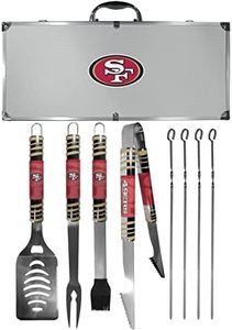 NFL Siskiyou Sports Fan Shop San Francisco 49ers Steel Tailgater BBQ Set w/Case 8 piece Gray