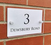 Home Address Plaque - Choice of Colours - Completely Customisable (White)