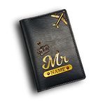 Little Cubess Men's Faux Leather Personalized Passport Cover Gift for Men/Gift for Love/Gift for Husband (Black)