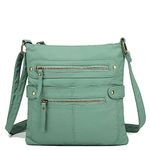 Scarleton Small Crossbody Shoulder Bag for Women, Ultra Soft Washed Vegan Leather, Mint, H182053