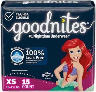 Goodnites Girls' Nighttime Bedwetting Underwear, Size Extra Small (28-43 lbs), 15 Ct