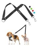 Vastar Double Dog Walker, Adjustable Heavy Duty Double Dog Leash for Pets, No Tangle Two Dogs Training Leash for Dogs up to 110 Pounds, Premium Quality Dog Leash Coupler for 2 Dogs