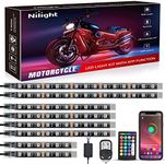 Nilight 8PCS Motorcycle RGB Led Lig