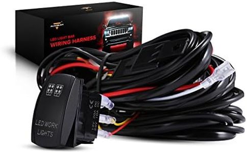 Wiring Harness 2 Lead, Auxbeam 12V 5Pin Rocker Switch with 3Pcs Switching Lines, On Off Switch Power Relay Fuse for LED Light Bars Work Light Driving Lights