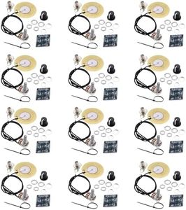 12 Packs 50MM Guitar Pickup Piezo Transducer Prewired Amplifier With 6.35MM Output