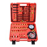 LainKeen Quick Connection Fuel Injection Injector Pressure Tester Gauge Tools Kit 0-140 PSI with 9.49,7.89,6.30 Fuel Line Fittings Suitable for More Engine