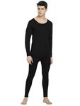 Jockey Men's Cotton Thermal Set (Black) (Large)