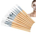 Face Paint Brushes, 10 Pcs Face Mask Brushes, Facial Mask Soft Mud Applicator Brushes Wooden Brush Handle | High-density Microfiber Wool | Comfortable to Use | for Mixing Pearl Powder, Facial Mask Mud