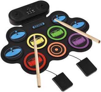 9 Pads Electric Drum Set with Bluetooth MIDI, Enhanced Rebound Feel Electronic Drum Kit Featuring, and Dual Speakers, Kids and Adult Beginners