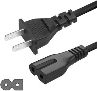 2 Prong Polarized 5Ft Power Cord C7 Connector AC Power Cable Replacement for Vizio D-E-M Series TV, Sewing Machine, PlayStation PS1/PS2, Sony, Bose, Brother, Singer