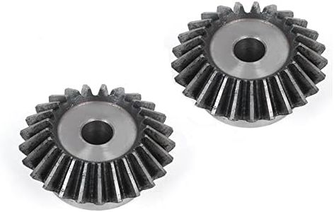 PGFUN 2 Pcs 1.5M 20 Teeth 8/10/12/14/15/16mm Shaft Hole Tapered Bevel Gear 1: 1# 45 Steel 1.5 Module 90 Degree Steering Gear with M5 Fixing Hole (10mm)