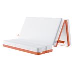 TEQSLI Folding Mattress, 15cm Small Single Foldable Mattress, Memory Foam with Removable Washable Cover, for Guest Sofa Bed, Camping, Travel (75x190x15cm)